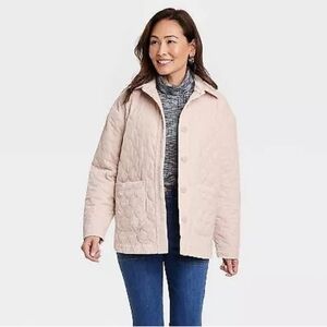 Women's Quilted Velour Jacket - Knox Rose Ivory XL